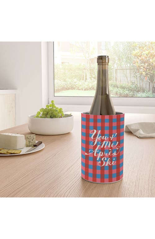 Deny Designs Aprés Ski Stainless Steel Wine Chiller In Blue