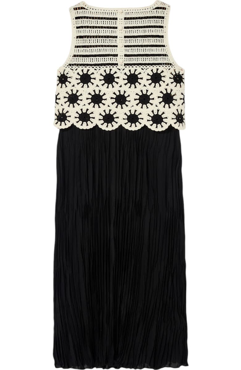 MINT VELVET Crochet Midi Dress, Alternate, color, Black