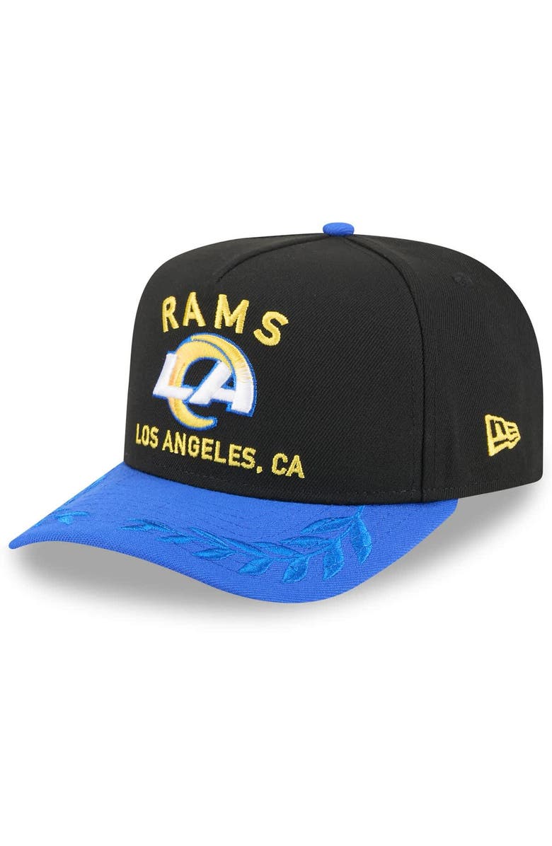 New Era Men's New Era  Black/Royal Los Angeles Rams 2025 NFL Draft A-Frame 9FIFTY Snapback Hat, Main, color, 