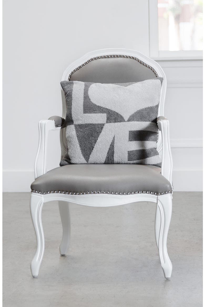 Dolce Love Throw Pillow, Alternate, color, CHARCOAL/ SILVER