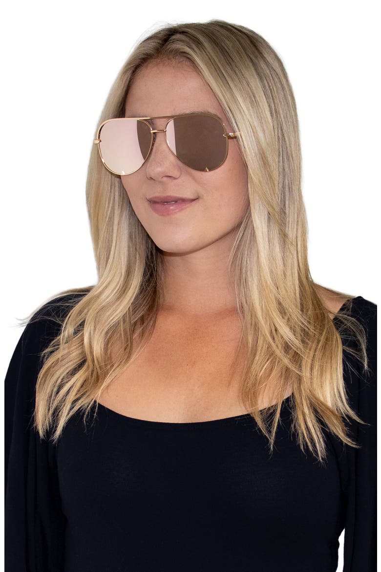 Walker 61mm Polarized Aviator Sunglasses, Alternate, color, GOLD/ OPAL