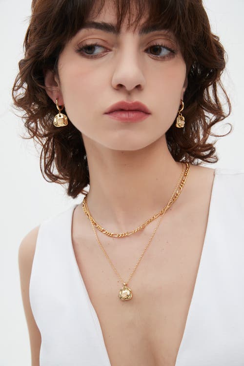 Classicharms Aria Gemstone Hoop Drop Earrings In Gold