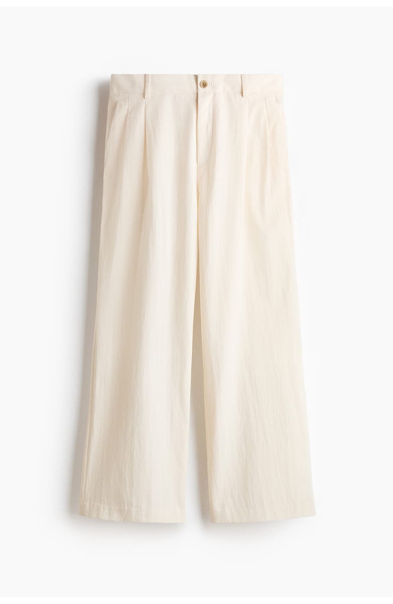 H&M Loose Fit Wide Trousers, Alternate, color, Cream