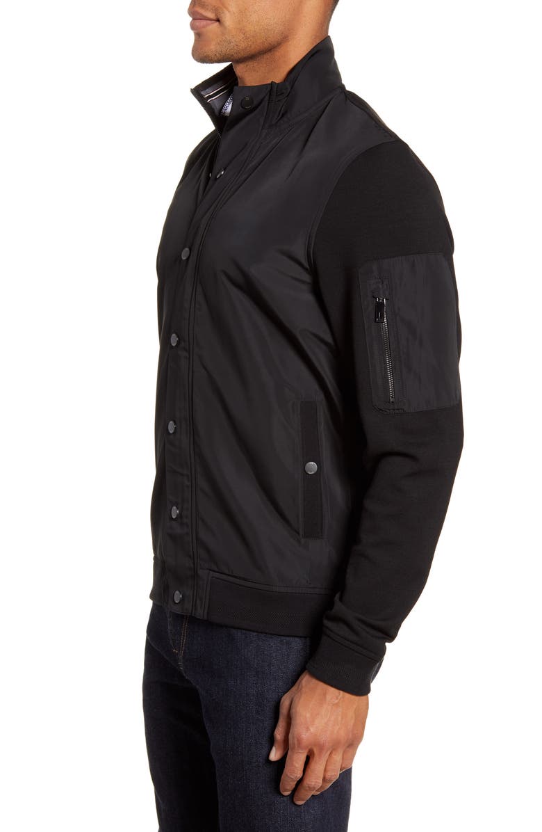 Ted Baker London Lerner Mixed Media Jacket, Alternate, color, Black