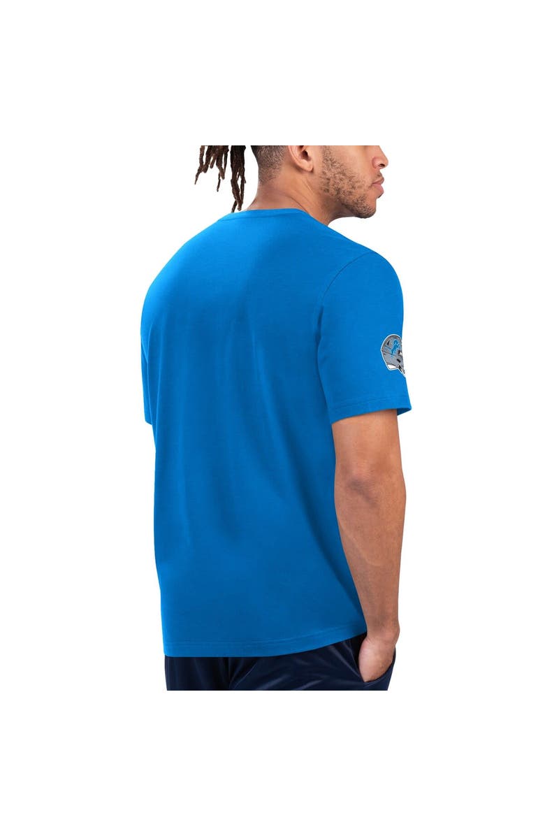 STARTER Men's Starter Blue/Silver Detroit Lions Finish Line Extreme Graphic T-Shirt, Alternate, color, 