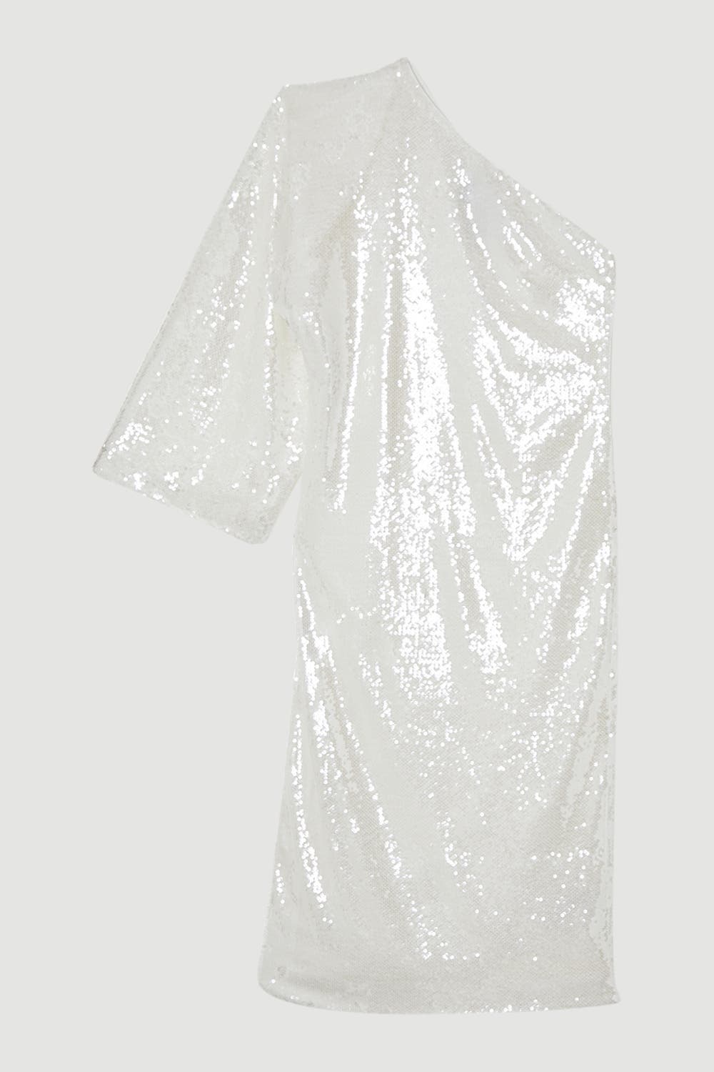 One Shoulder Woven Sequin Dress - image 2