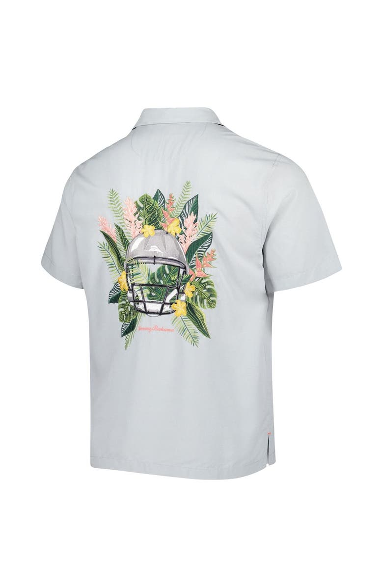 Tommy Bahama Men's Tommy Bahama Gray Seattle Seahawks Coconut Point Frondly Fan Camp IslandZone Button-Up Shirt, Alternate, color, 