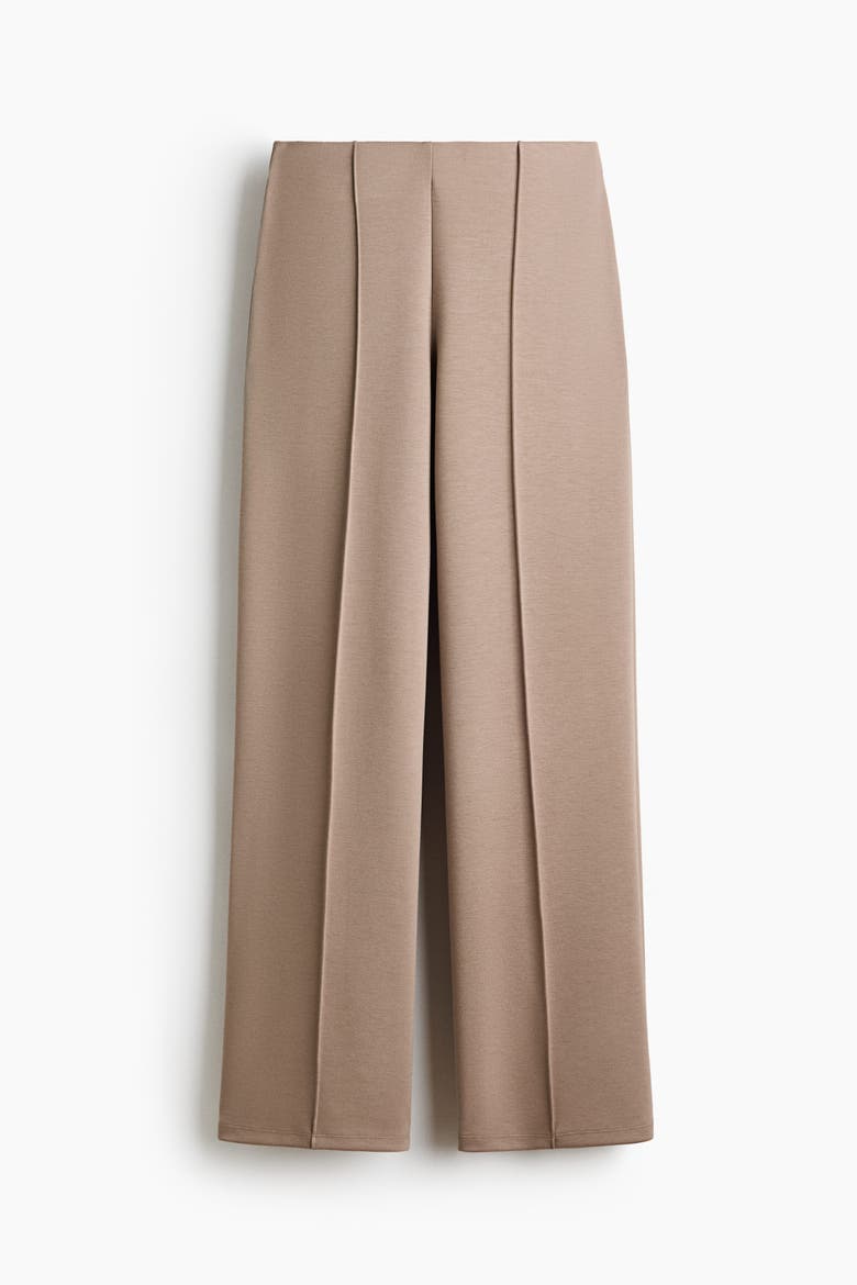 Crease-front Jersey Trousers, Alternate, color, Taupe