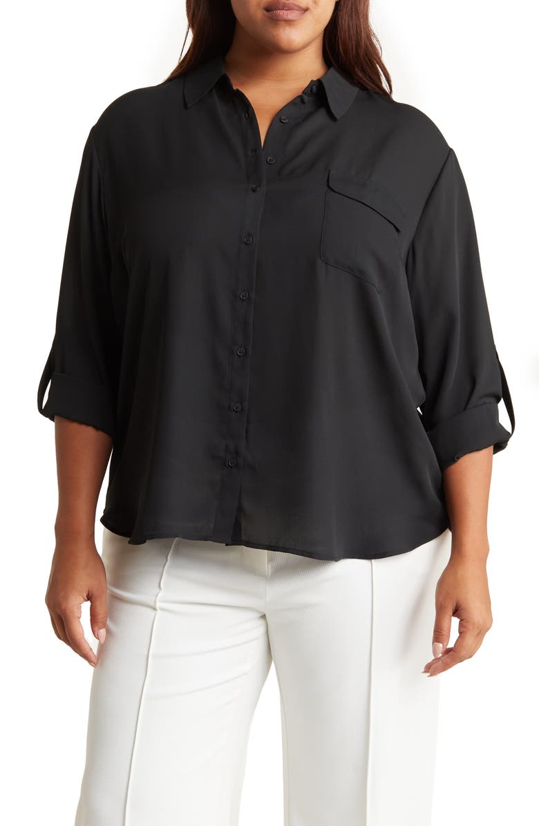 Pleione Utility Long Sleeve Blouse, Main, color, 