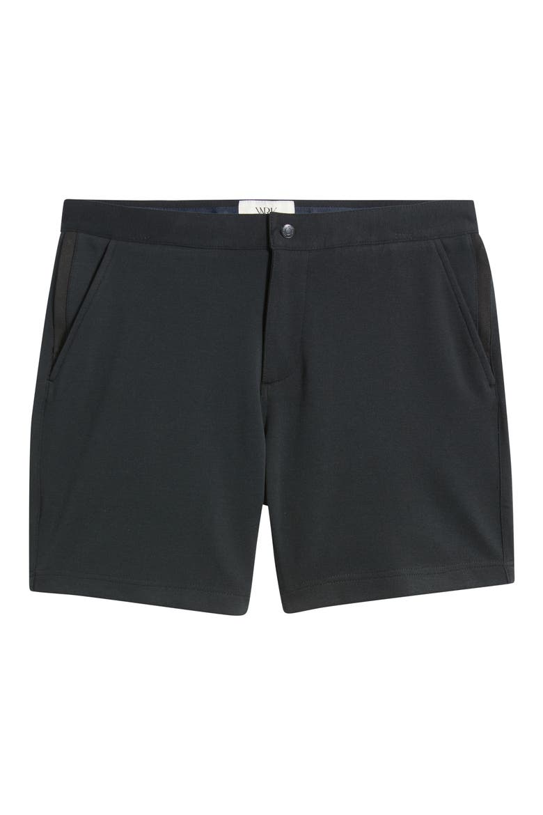 Liam Flat Front Knit Shorts, Alternate, color, BLACK