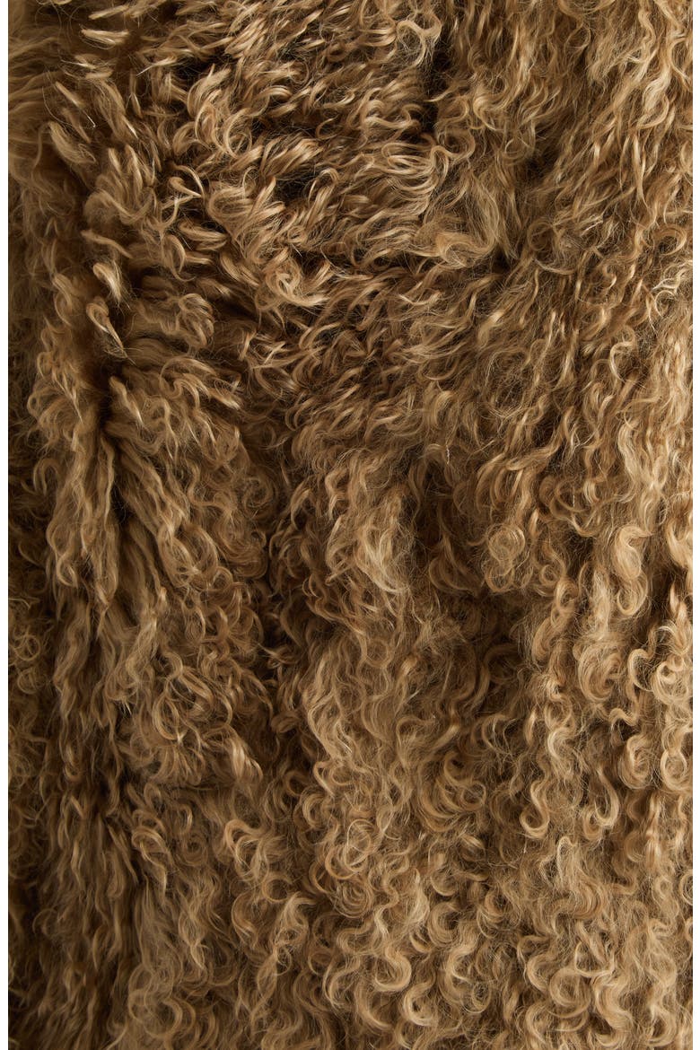 Curly Genuine Shearling Jacket, Alternate, color, CARAMEL