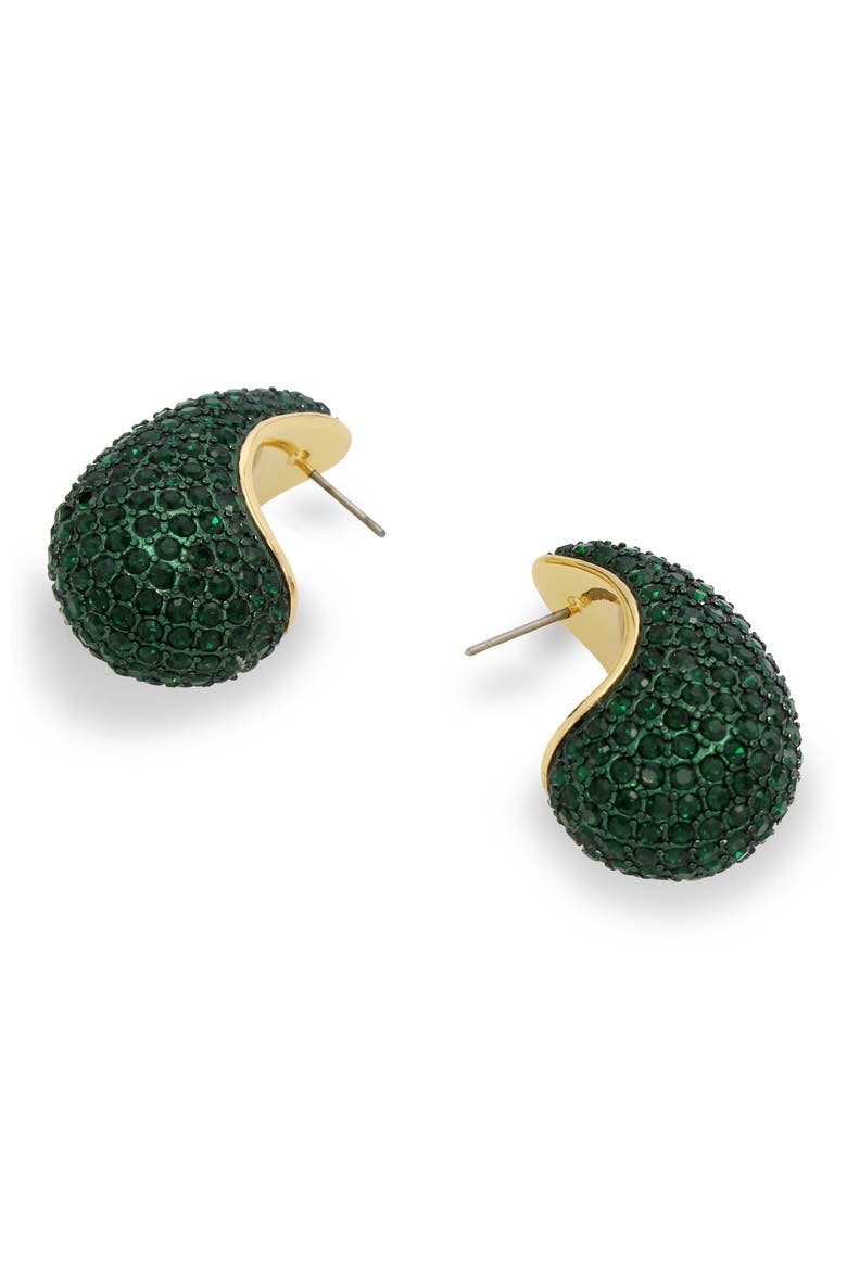 Crystal Dome Drop Earrings, Alternate, color, GREEN