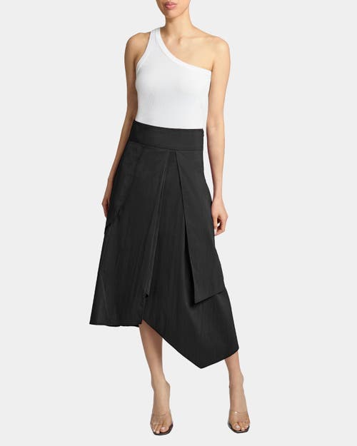 Santorelli Deb Multi-panel Asymmetric Midi Skirt In Stretch Cotton Blend