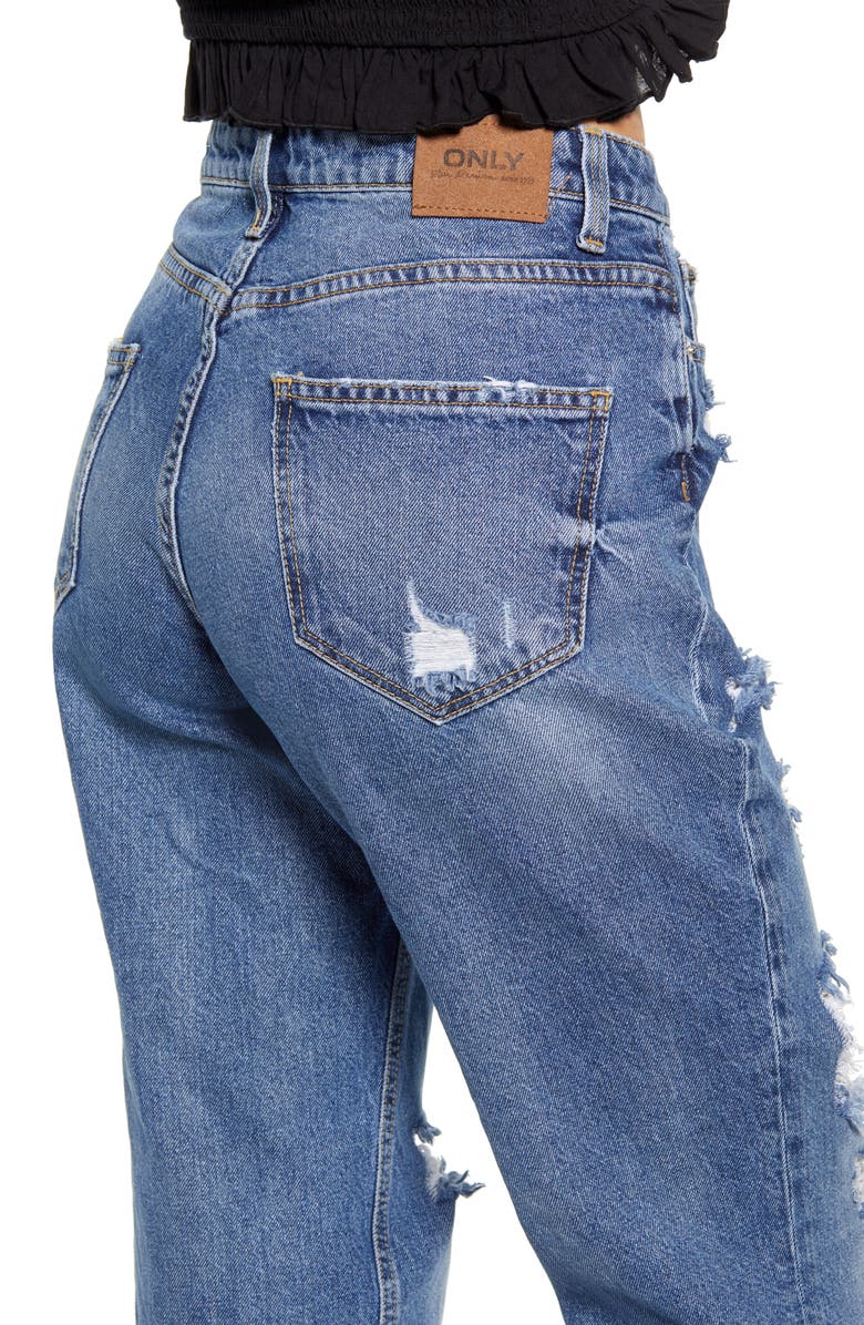 Only Roxy High Waist Straight Leg Jeans, Alternate, color, 