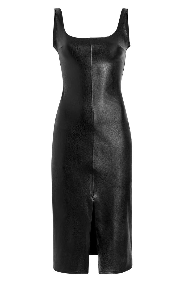 Commando Faux Leather Midi Tank Dress, Alternate, color, Black