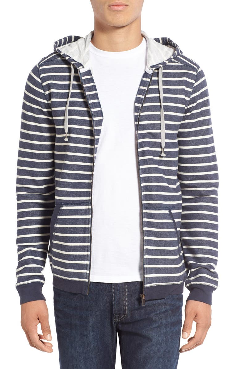 1901 'Ashland' Stripe Zip Front Hoodie, Main, color, 