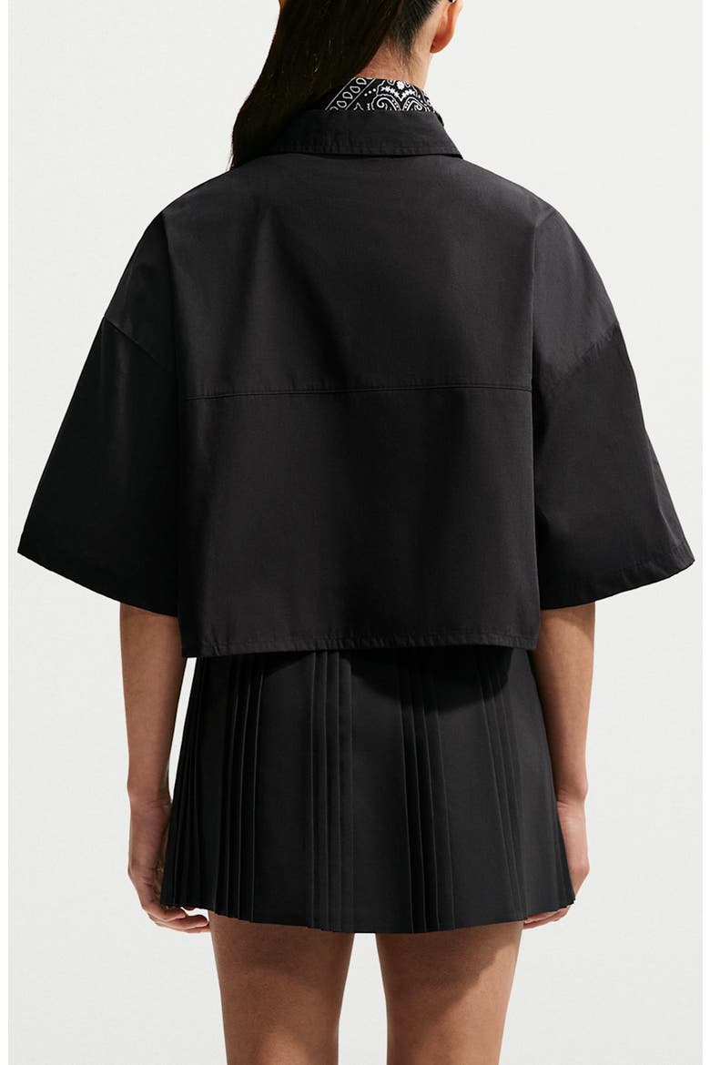 Sportswear Chill Cotton Poplin Oversize Button-Up Shirt, Alternate, color, BLACK/ SUMMIT WHITE