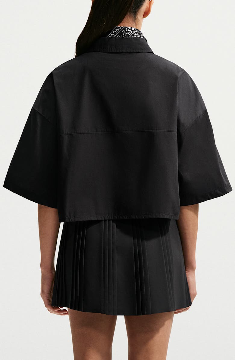 Nike Sportswear Chill Cotton Poplin Oversize Button-Up Shirt, Alternate, color, Black/ Summit White