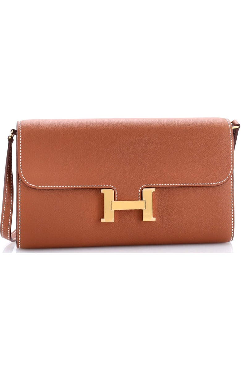 Pre-Owned Hermes Constance To Go Wallet Evercolor, Alternate, color,