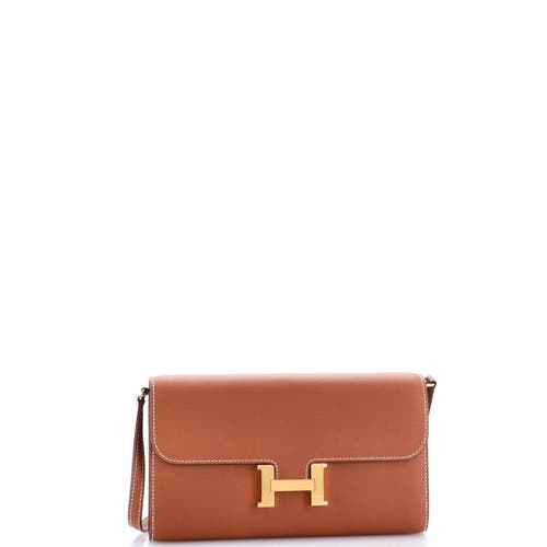 Pre-owned Hermes Hermes Constance To Go Wallet Evercolor In Brown