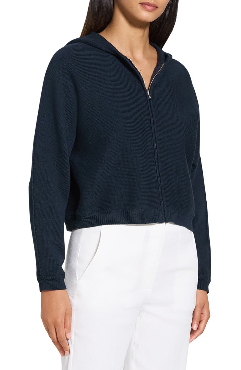 Theory Cotton Blend Zip-Up Hoodie, Alternate, color, Navy