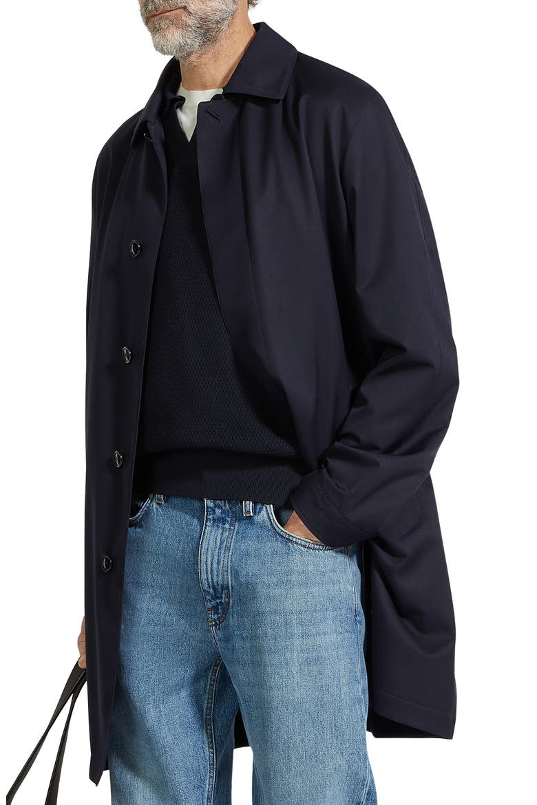 Twill Overcoat, Main, color, NVY SOLID