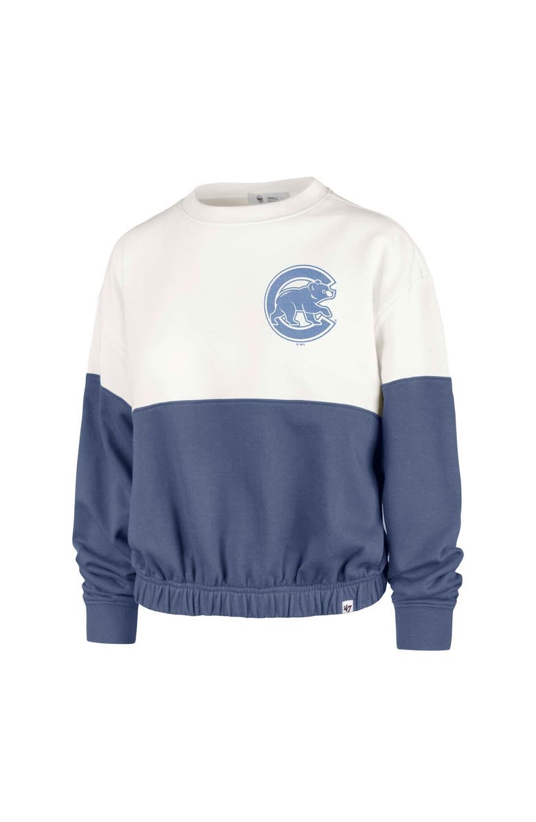 '47 Women's '47 White/Royal Chicago Cubs Take Two Bonita Pullover Sweatshirt, Alternate, color,