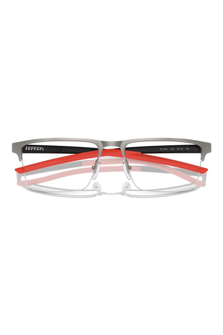 55mm Pillow Optical Glasses, Alternate, color, GUNMETAL BRUSHED / DEMO LENS