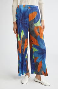 Pleats Please Issey Miyake Carnival Pleated Wide Leg Pants
