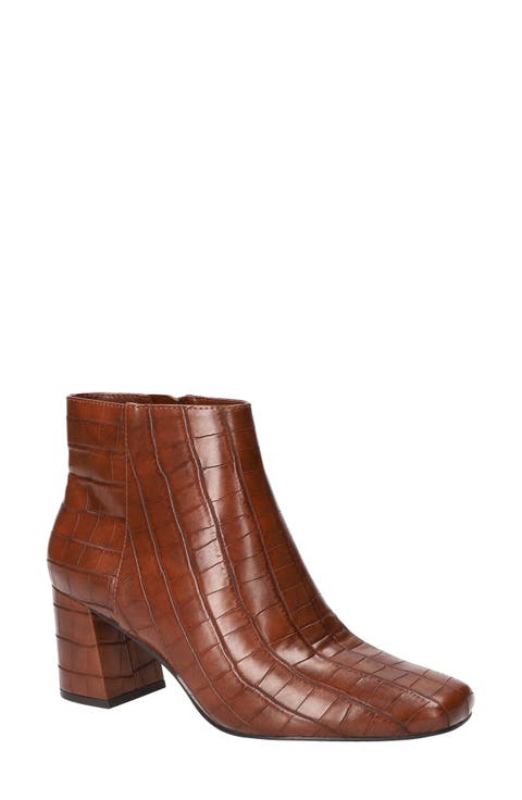 Wilma Croc Embossed Bootie (Women)