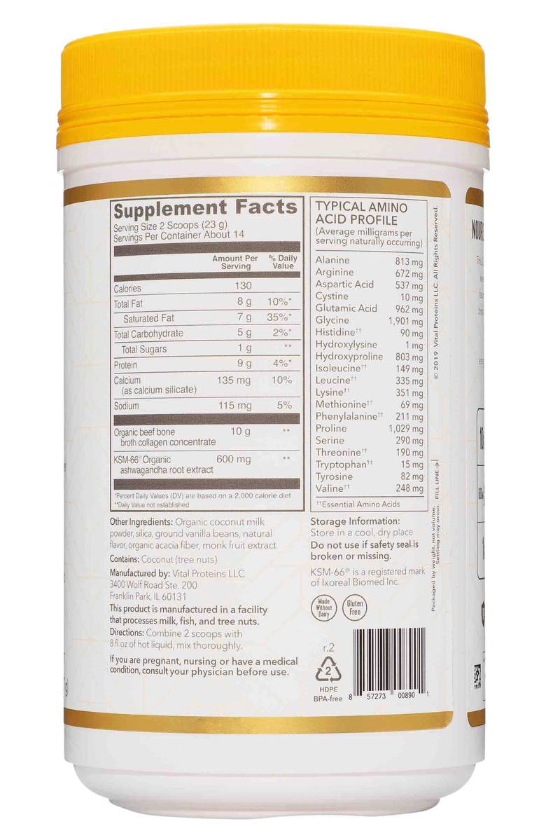 Vital Proteins Collagen Latte Dietary Supplement, Alternate, color, 