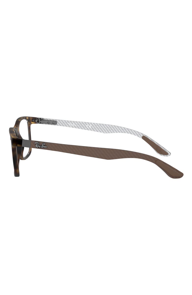 Ray-Ban 55mm Square Optical Glasses, Alternate, color, Matte Havana