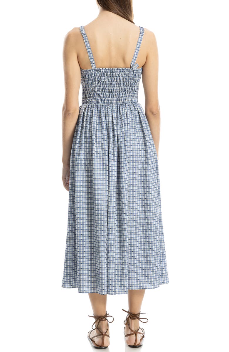 MAX STUDIO Plaid Dobby Fit & Flare Midi Sundress, Alternate, color,