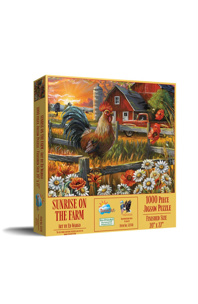 Sunsout Sunsrise on the Farm 1000 piece Jigsaw Puzzle for Adults, Main, color, Multicolor