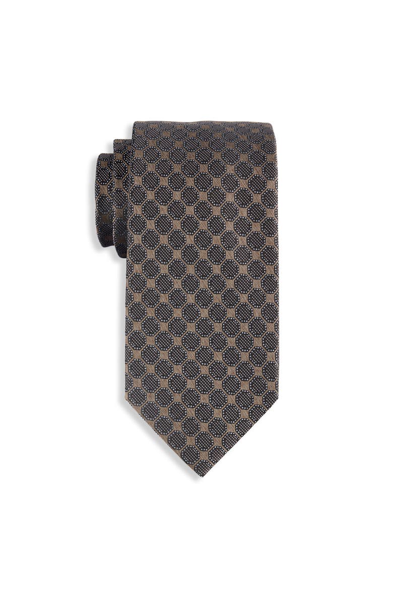 Michael Kors Big & Tall Sorrel Geometric Tie, Main, color, Camel