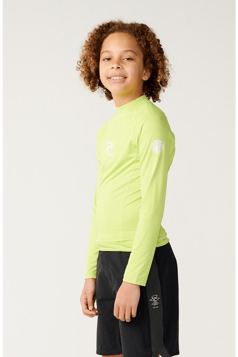 Kids' Waves Up Long Sleeve Rashguard, Alternate, color, VITAMIN C