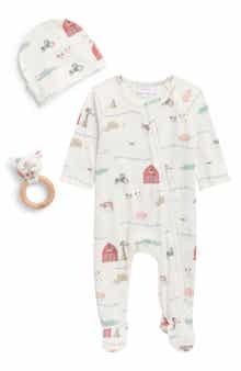 Old McDonald Footie, Cap & Teether Ring Set