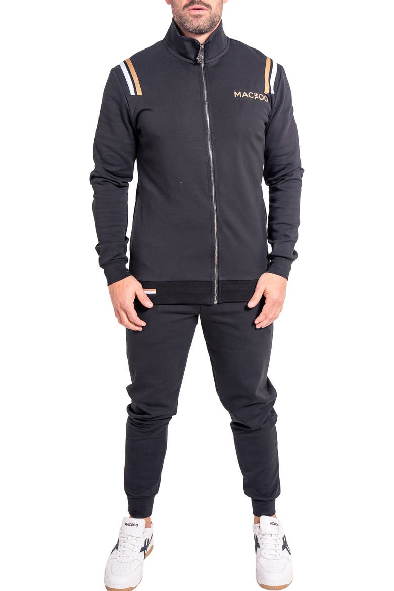 Zipper Modish85 Black Knit Track Jacket, Alternate, color, BLACK