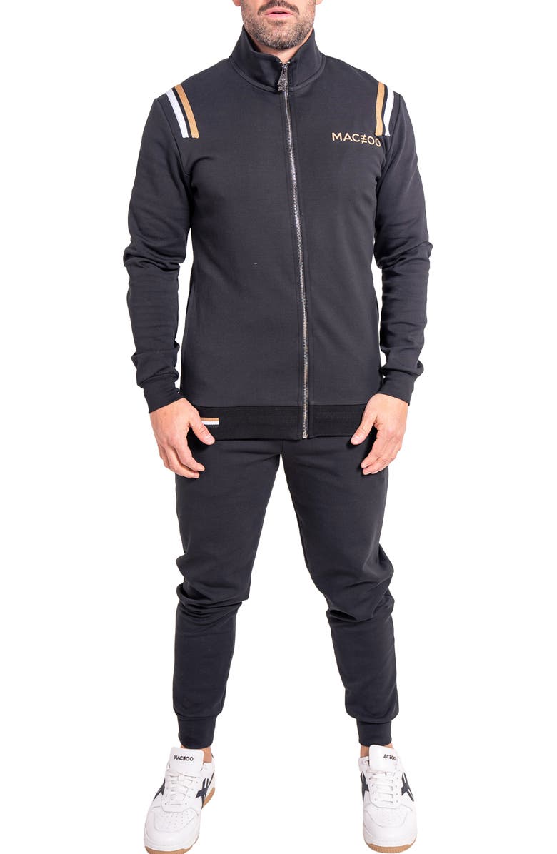 Maceoo Zipper Modish85 Black Knit Track Jacket, Alternate, color, Black