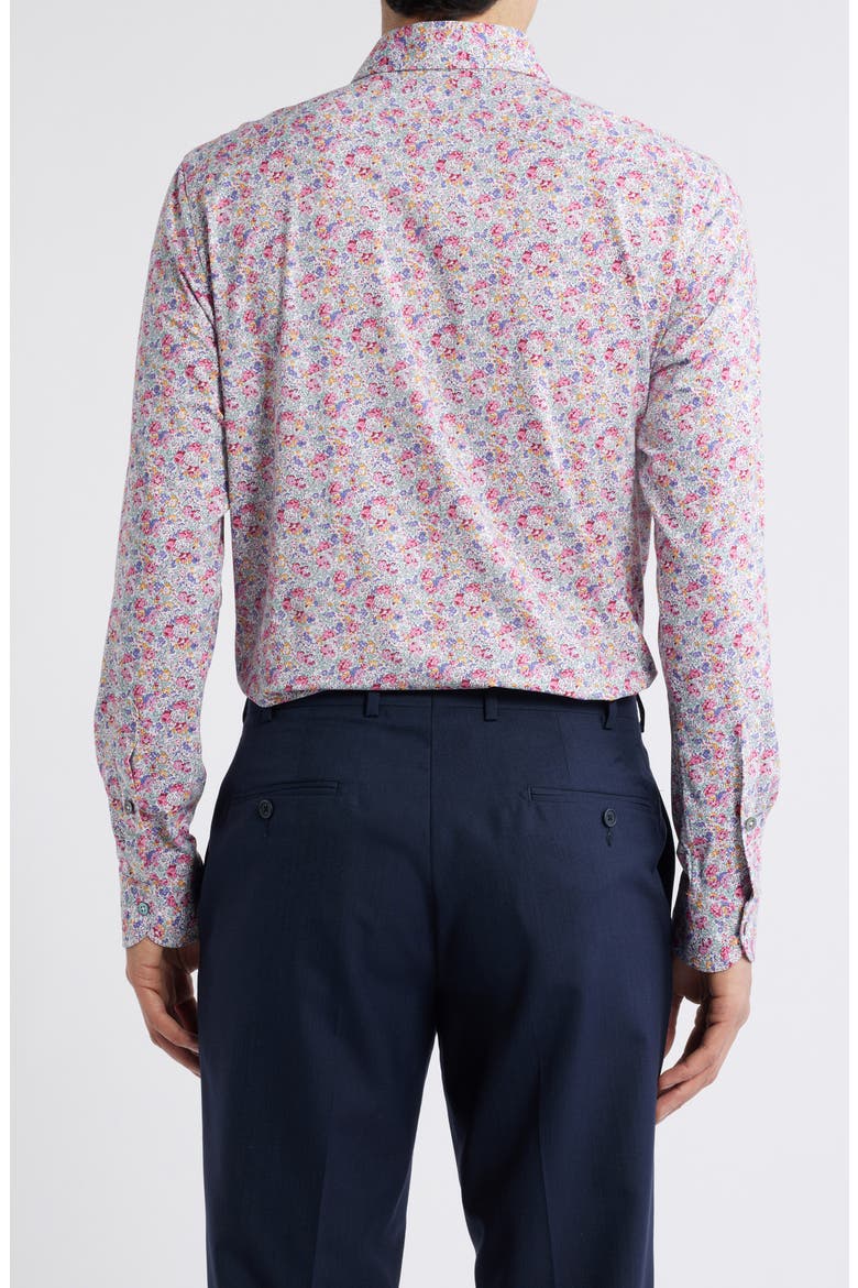 Garden Floral Print Knit Cotton Blend Dress Shirt, Alternate, color, MULTI