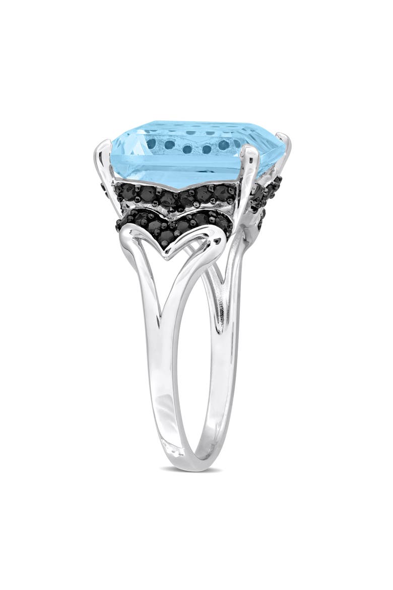 Sterling Silver Sky Blue Topaz & Black Sapphire Ring, Alternate, color, BLUE
