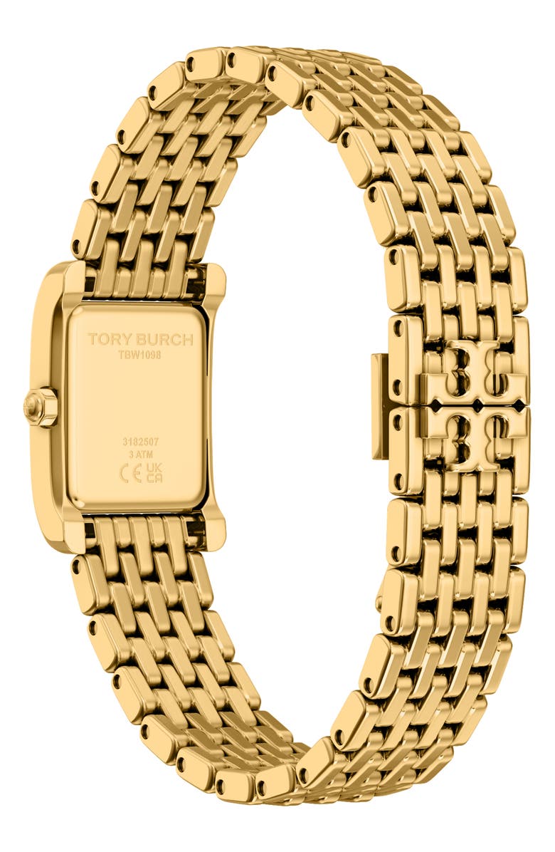 Tory Burch The Small Eleanor Tank Bracelet Watch, 19mm x 22mm, Alternate, color, Gold/ Navy