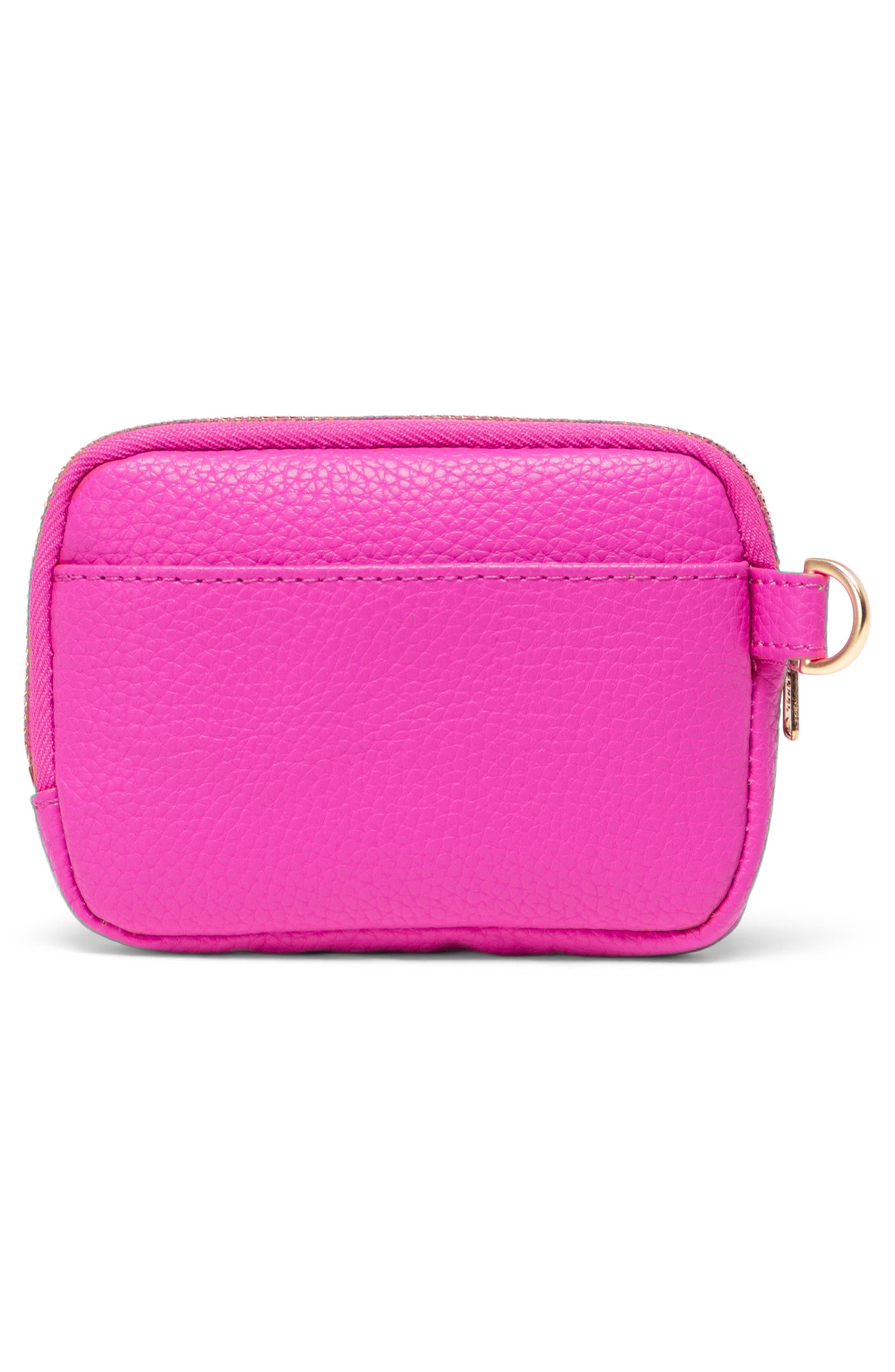 Oxford Faux Leather Zip Pouch, Alternate, color, ROSE VIOLET