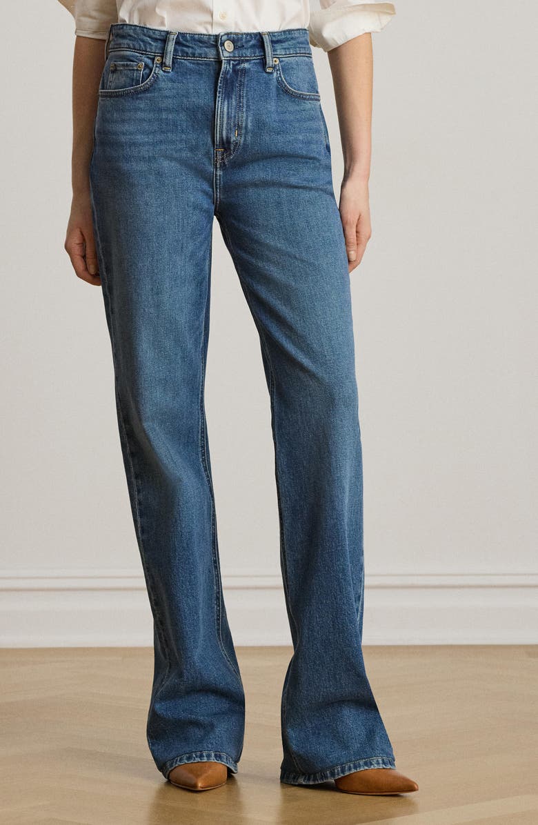 Lauren Ralph Lauren Straight Leg Jeans, Alternate, color, Atlantic Blue Wash