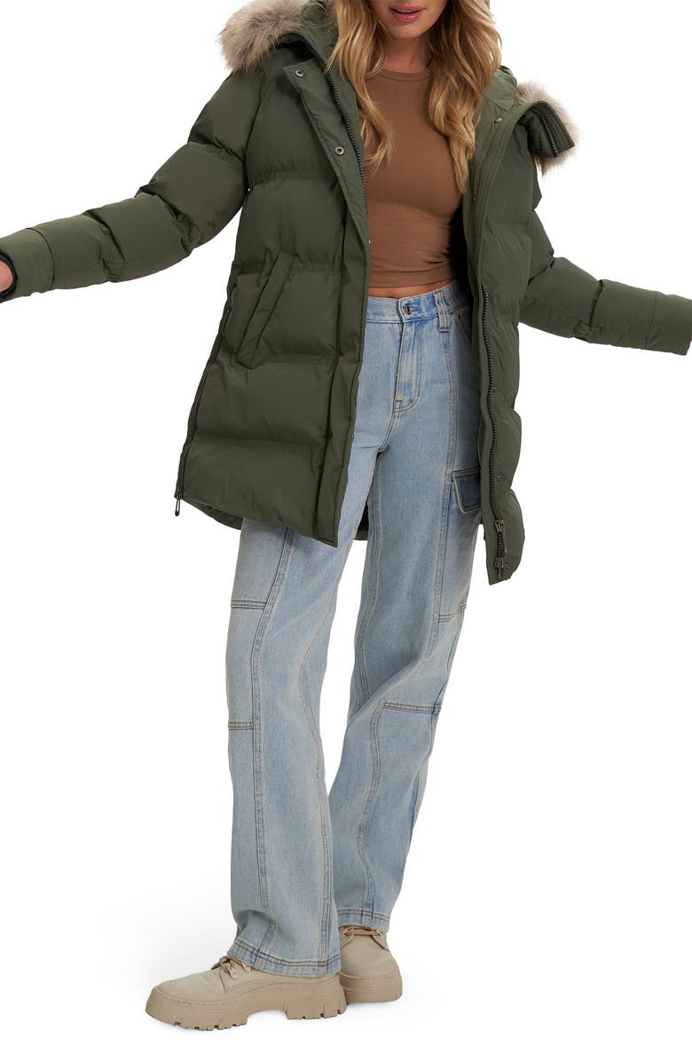 Noize Ophelia Faux Fur Trim Puffer Parka, Alternate, color, 