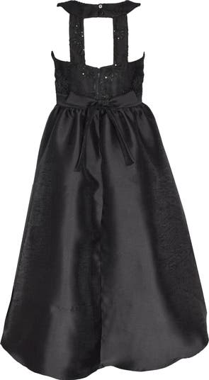 Kids' Sequin Lace Belted High-Low Party Dress