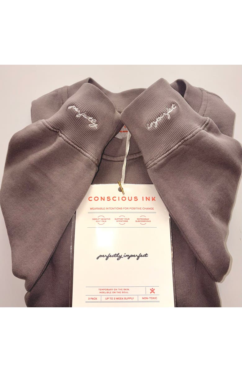 Conscious Ink Perfectly Imperfect Sweatshirt + Manifestation Kit, Main, color, Faded Grey