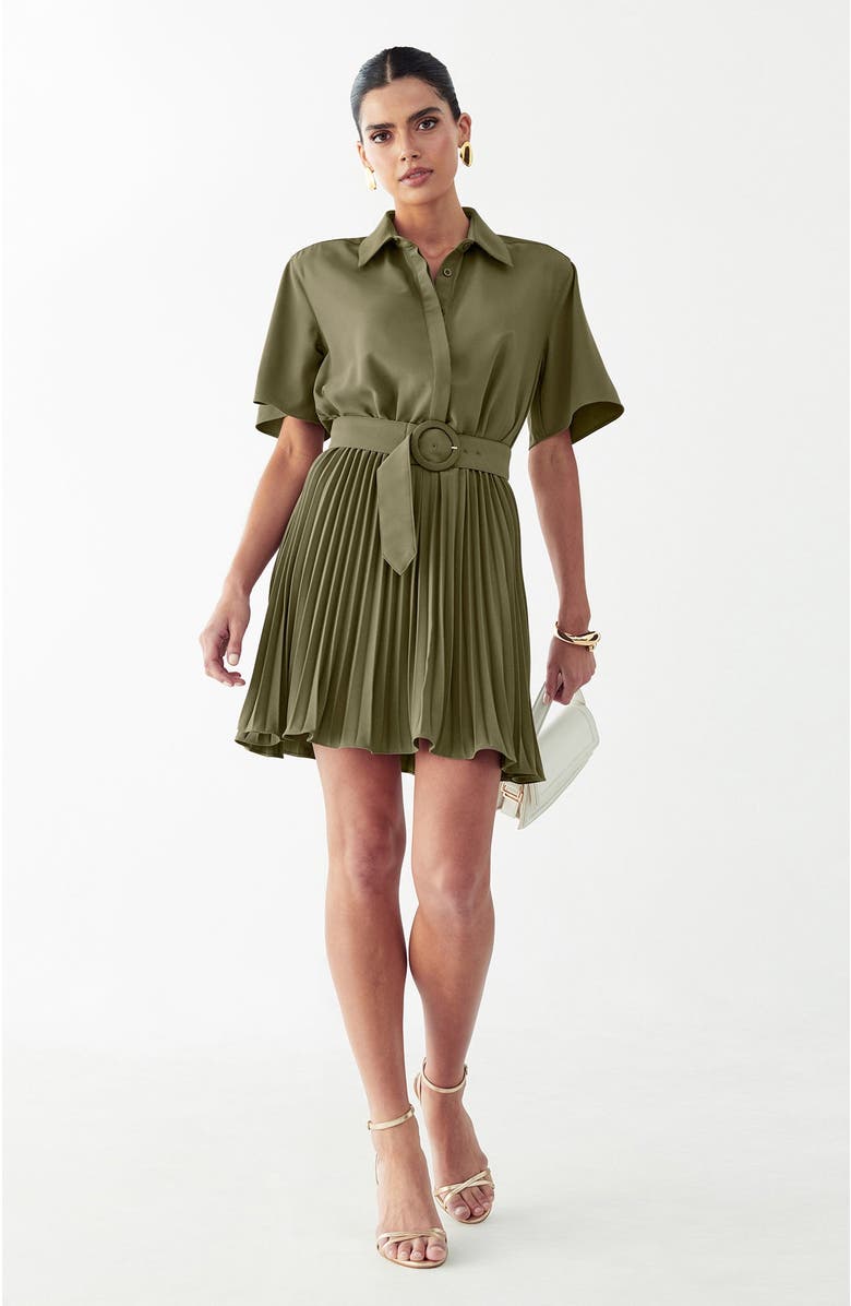 WILLA Mckenzi Mini Dress, Main, color, Olive