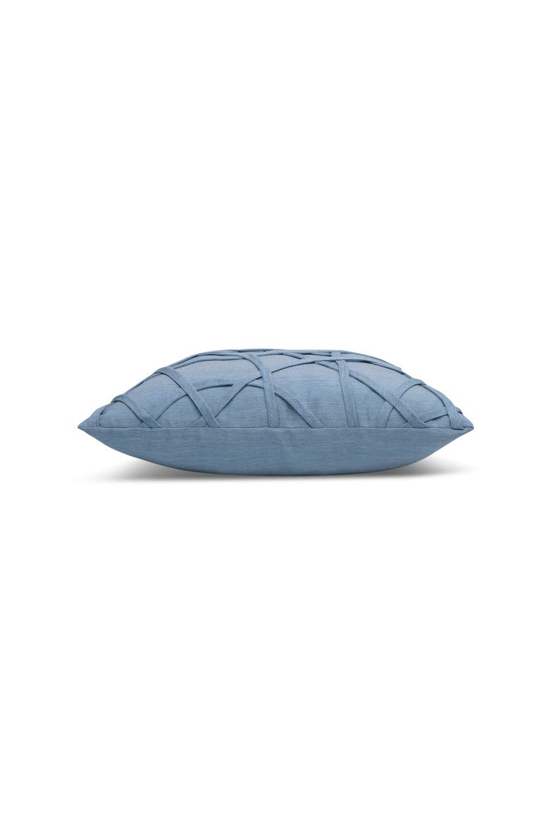 Illusion Handmade dimensional applique Indoor & Outdoor Woven Accent Pillow, Alternate, color, Ocean