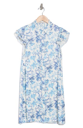 Alice And Olivia Alice + Olivia Hem Ruffle Sleeve Shirtdress